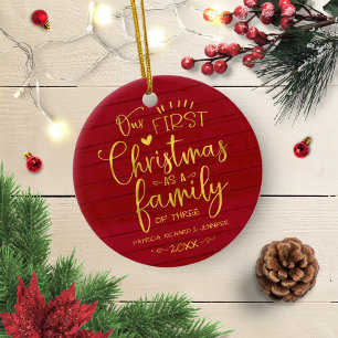 Décoration En Céramique Notre premier Noël en famille Rustique Ferme Maiso