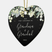 Décoration En Céramique Notre premier Noël en grand-parents Coeur photo (Gauche)