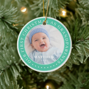 Décoration En Céramique Notre Premier Noël En Grand-Parents Moderne Simple