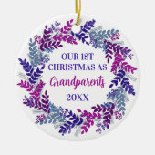 Décoration En Céramique Notre premier Noël en grand-parents Purple Wreath (Devant)