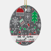 Décoration En Céramique Notre premier Noël en grands-parents (Droite)