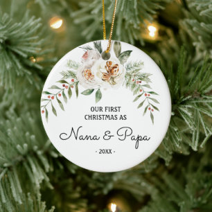 Décoration En Céramique Notre premier Noël en grands-parents Nana et Papa