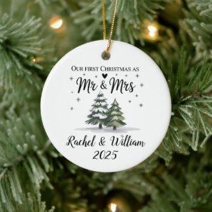 Décoration En Céramique Notre premier Noël en tant que couple personnalisé