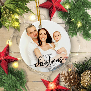 Décoration En Céramique Notre premier Noël en tant que famille de 3 Photo