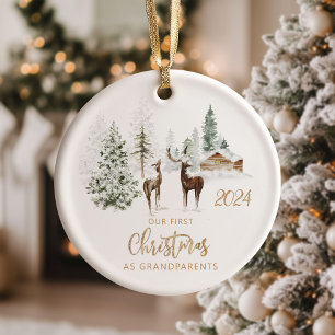 Décoration En Céramique Notre premier Noël en tant que grands-parents en f