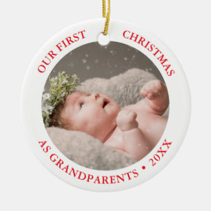 Décoration En Céramique Notre premier Noël en tant que grands-parents Phot