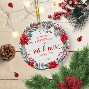 Décoration En Céramique Notre premier Noël en tant que M. et Mme 2020 Cour