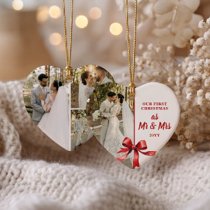Décoration En Céramique Notre premier Noël en tant que M. et Mme 4 Photo R