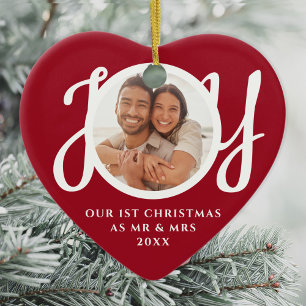 Décoration En Céramique Notre Premier Noël en Tant que M. et Mme Photo Rou