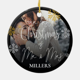 Décoration En Céramique Notre premier Noël en tant que Monsieur et Madame 