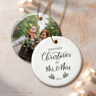 Décoration En Céramique Notre premier Noël en tant que Monsieur. & Mme ave