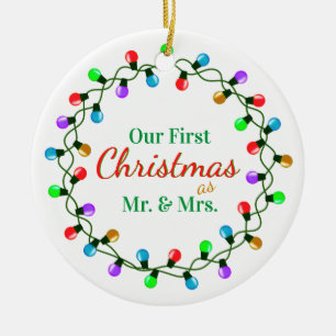 Décoration En Céramique Notre premier Noël en tant que Monsieur. & Mme Lig