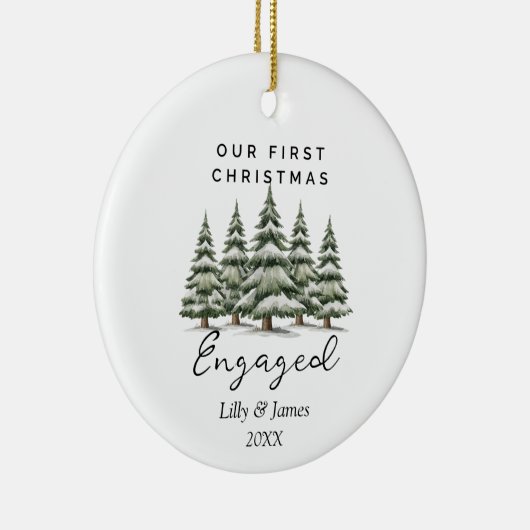 Décoration En Céramique Notre premier Noël engagé couple personnalisé (Droite)