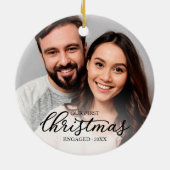 Décoration En Céramique Notre premier Noël Engagé Élégant Script Noir (Dos)