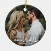 Décoration En Céramique Notre premier Noël Engagé Script photo élégante (Devant)