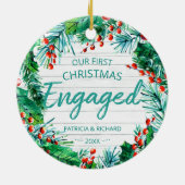 Décoration En Céramique Notre premier Noël Engagea Rustic Wreath (Dos)