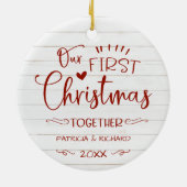 Décoration En Céramique Notre premier Noël Ensemble Agritourisme Rustique (Dos)