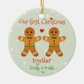Décoration En Céramique Notre Premier Noël Ensemble Mets Gingerbread Homme (Devant)