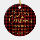 Décoration En Céramique Notre premier Noël Ensemble Rustic Chic Farmhouse (Devant)