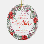 Décoration En Céramique Notre premier Noël Ensemble Rustique Wreath Cérami (Gauche)