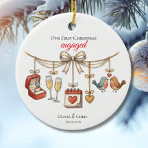 Notre Premier Noël Fiancé Bague Mignonne Date Oise