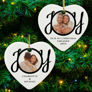 Décoration En Céramique Notre Premier Noël Fiancés 2 Photo en Forme de Coe