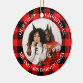 Décoration En Céramique Notre premier Noël M. et Mme Newlysée élégant (Gauche)