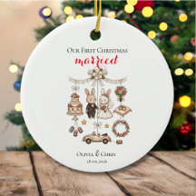 Notre Premier Noël Mariés Jeune Marié Cute Vacance