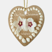 Décoration En Céramique Notre premier Noël - plage sablonneuse avec le (Gauche)