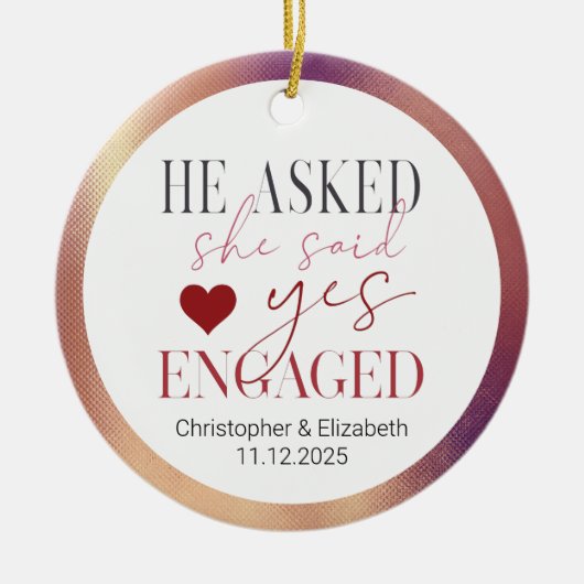 Décoration En Céramique Notre premier Noël Rose engagé (Devant)