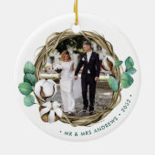 Décoration En Céramique Notre premier Noël | Wreath d'hiver (Dos)