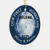 Décoration En Céramique Notre premier ouragan Helene | Nom de couple perso (Droite)