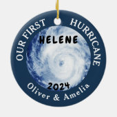 Décoration En Céramique Notre premier ouragan Helene | Nom de couple perso (Dos)