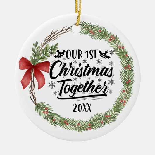 Décoration En Céramique Notre première cheminée de Noël (Devant)