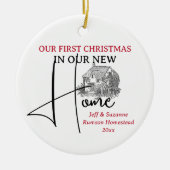 Décoration En Céramique Notre première maison de Noël (Devant)