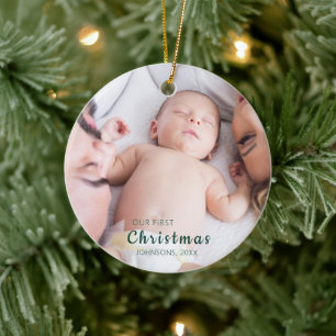 Décoration En Céramique NOTRE première photo de Noël de bébé