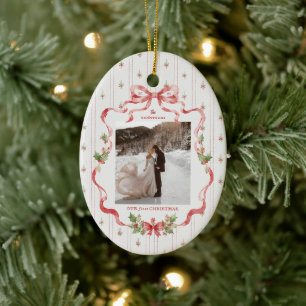Décoration En Céramique Notre première photo de Noël grandmillennial avec