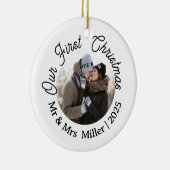 Décoration En Céramique Notre première photo moderne de Noël Keepsaké (Droite)