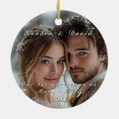 Décoration En Céramique Notre première photo personnelle de Noël (Dos)