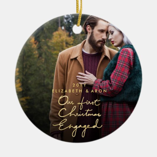 Décoration En Céramique Notre première photo sur mesure de Noël (Devant)