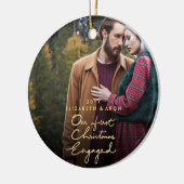 Décoration En Céramique Notre première photo sur mesure de Noël (Gauche)