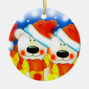 Décoration En Céramique Nounours de Noël
