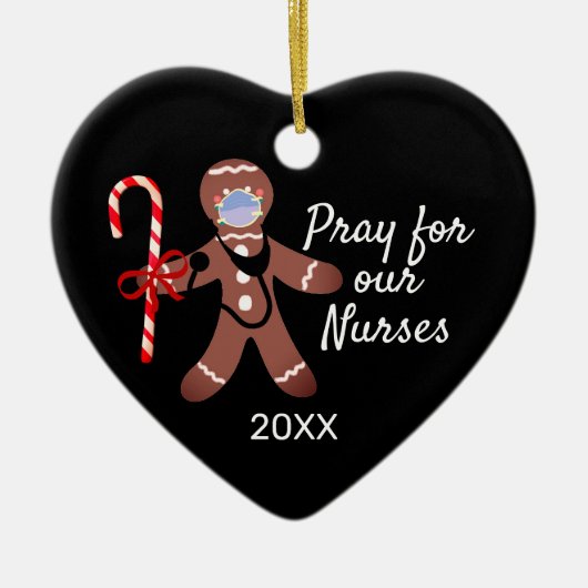 Décoration En Céramique Nourriture de Noël Covid Visage Masque Masque Pain (Devant)