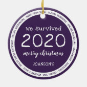 Décoration En Céramique Nous avons survécu 2020 Nom Purple (Dos)