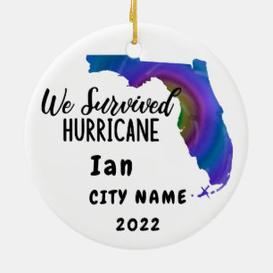 Décoration En Céramique Nous Avons Survécu ! Ouragan Ian Custom Florida No