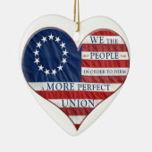 Décoration En Céramique Nous Le Peuple Le Coeur Du Drapeau Américain (Droite)