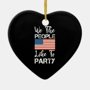 Décoration En Céramique Nous Les Gens Aimons Faire La Fête Patriotique 4 J