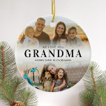 Décoration En Céramique Nous t'aimons Grand-mère Personnalisée 2 Photo<br><div class="desc">Dites que nous vous aimons à grand-mère cette période de fêtes avec un ornement cadeau de Noël personnalisé avec 2 de vos photos préférées et petits-enfants noms enfants. Tout le texte de cette conception est modifiable afin que vous puissiez ajouter votre propre message ou texte. Disponible dans une variété de...</div>