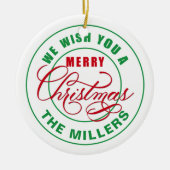 Décoration En Céramique Nous Vous Souhaitons Un Joyeux Noël (Devant)