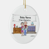 Décoration En Céramique Nouveau bébé, jumeaux - garçons (Droite)